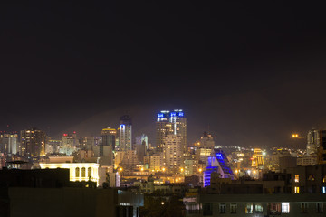 Fototapeta na wymiar Megacity Tehran and its buildings at night, Iran