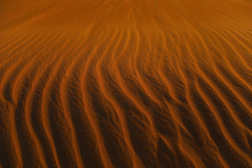 Abstract lines of the red desert sand
