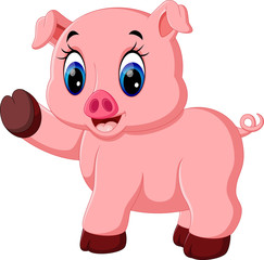 illustration of Cute baby pig cartoon