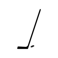 Hockey stick and puck. Vector illustration