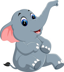 illustration of Cute elephant cartoon