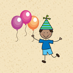 happy children on  party design 