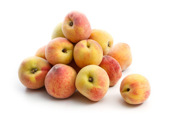French peaches , isolate on white
