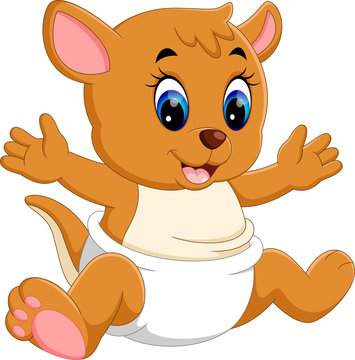illustration of Cute baby kangaroo cartoon