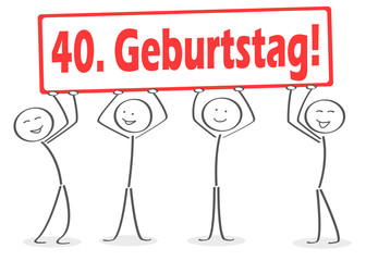 40. Geburtstag Strichmännchen