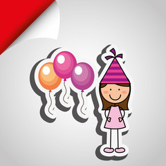 happy children on  party design 