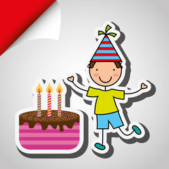 happy children on  party design 