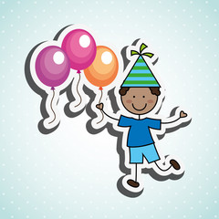 happy children on  party design 