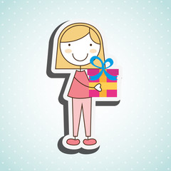 happy children on  party design 