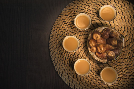 Dates with Arabian coffee