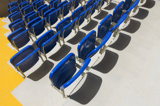 Empty Blue Stadium Seats