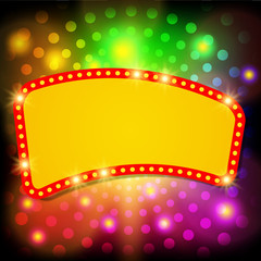 Shining background with retro casino light banner