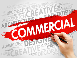 COMMERCIAL word cloud, business concept