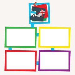 Four colored frames for your text with auto icon