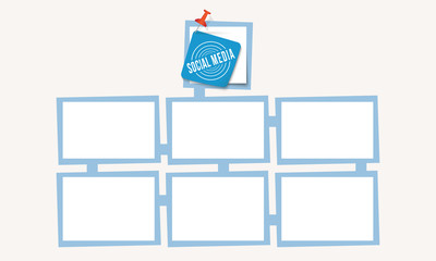 Six abstract text boxes for your text and social media