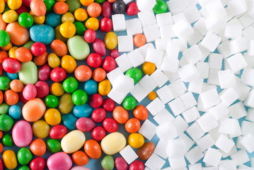 sweets and sugar in the background