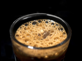 Espresso droplet close up
