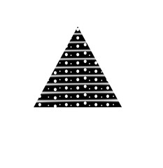 Fototapeta premium Black triangle with white polka dots
