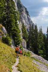 Hikers on Piatra Craiului Mountain