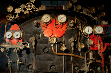 Steam locomotive cockpit