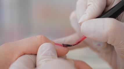 Work with nails in a beauty salon