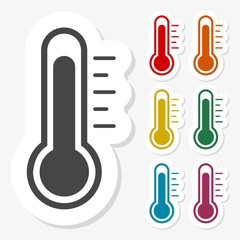 Multicolored paper stickers - Thermometer