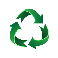 Recycle symbol or sign of conservation green on white background. Vector symbol on the packaging. Vector illustration