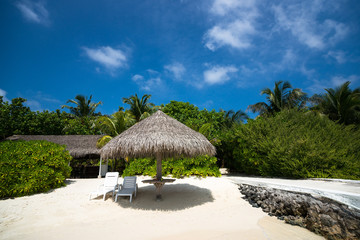 Perfect tropical island paradise beach Maldives