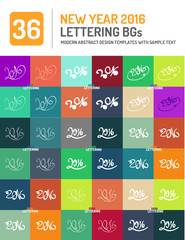 New year 2016 hand drawn lettering set