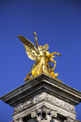 Golden statue in Paris, France