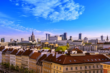 Top view of the center of Warsaw. HDR - high dynamic range