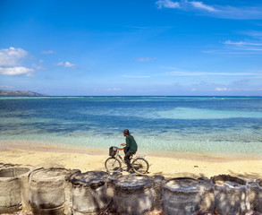 Young men on a bike