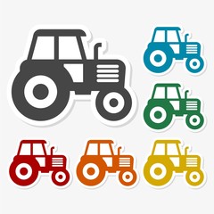 Multicolored paper stickers - Tractor