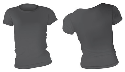 Women Black T-Shirt Design Template