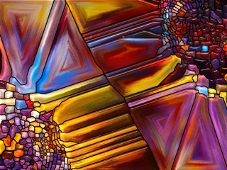Foto op Plexiglas Colorful Stained Glass © agsandrew