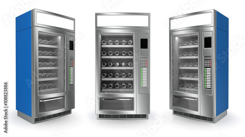"Vending machine set on white background. 3d render" Stock photo and