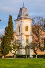 The bell tower of St Nicholas church