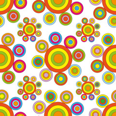Seamless abstract color flower pattern on white background