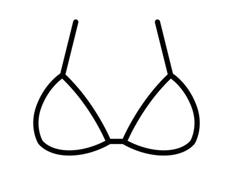 Bikini bra or brassiere top line art icon for apps and websites