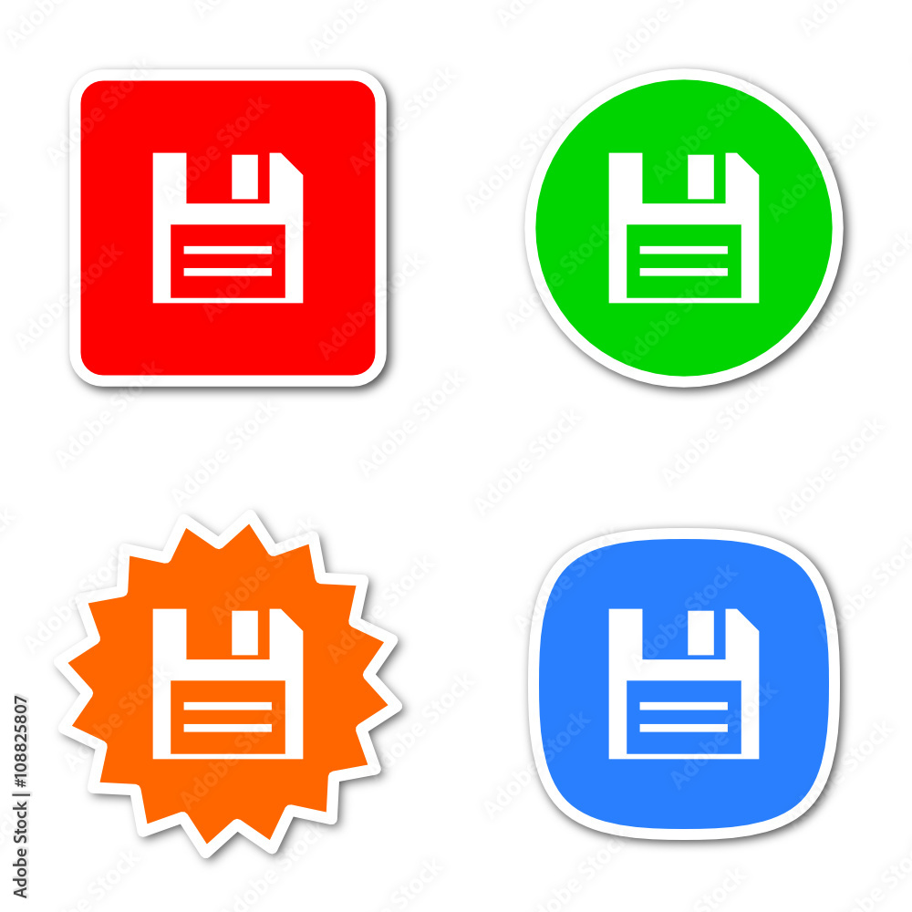 Poster disk colored vector icons set
