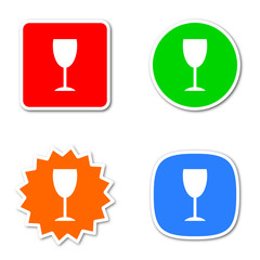 alcohol colored vector icons set