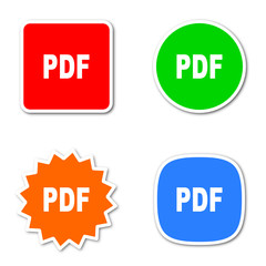 pdf colored vector icons set