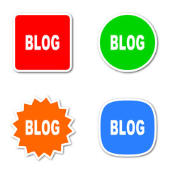 blog colored vector icons set