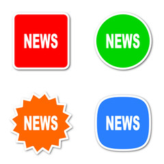 news colored vector icons set