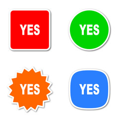 yes colored vector icons set