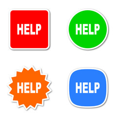 help colored vector icons set