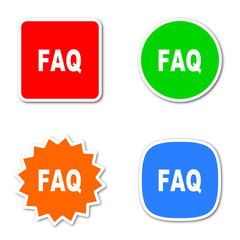 faq colored vector icons set