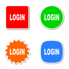 login colored vector icons set