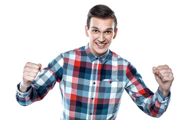 Fototapeta premium Handsome young man on white background