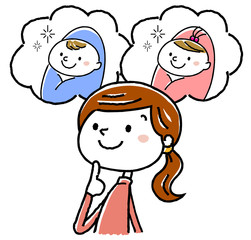 イラスト素材：妊婦と生まれてくる子供